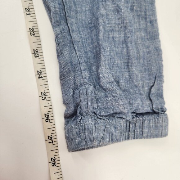 Athleta Cabo Linen Joggers Womens Size 2 Chambray Blue Athleisure Lounge - Picture 9 of 10